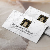 Modern Gouden Ananas Logo Trendy Wit Marmer Visitekaartje