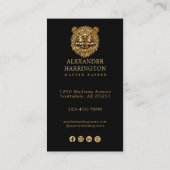 Modern Gouden Bever Kapperszaak Logo Qr Code Visitekaartje (Achterkant)