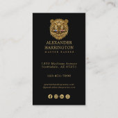 Modern Gouden Bever Kapperszaak Logo Qr Code Visitekaartje (Achterkant)
