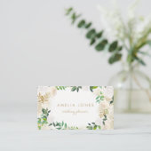 Modern gouden bloemenkrans Visitekaartje (Staand voorkant)