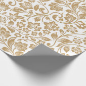 modern gouden bloemkool cadeaupapier (Hoek)