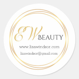 Modern gouden cirkel monogram logo ronde sticker