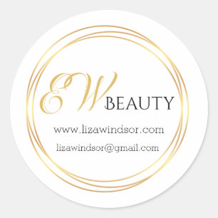 Modern gouden cirkel monogram logo ronde sticker