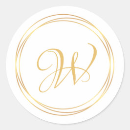 Modern gouden cirkel monogram logo ronde sticker