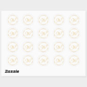 Modern gouden cirkel monogram logo ronde sticker (Vel)