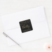 Modern Gouden Confetti 30e Verjaardag Vierkante Sticker (Envelop)