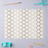 Modern Gouden en Wit Patroon Quatrefoil Tissuepapier (Craft)