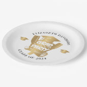 Modern gouden folie afstudeerder feest papieren bordje (Gekanteld)