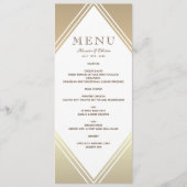 Modern Gouden Folie Huwelijksmenu Menu (Voorkant)