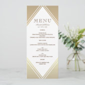 Modern Gouden Folie Huwelijksmenu Menu (Staand voorkant)