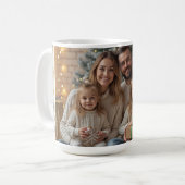 Modern Gouden foto Snowflakes patroon Koffiemok (Voorkant links)
