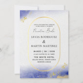 Modern & Gouden Frame Nuestra Boda Kaart (Voorkant)