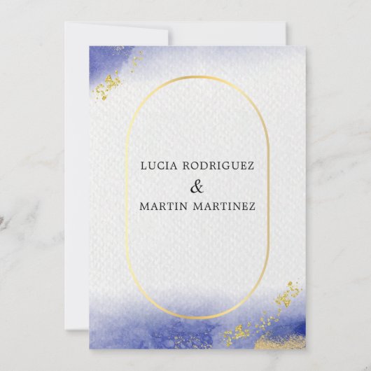 Modern & Gouden Frame Nuestra Boda Kaart (Achterkant)