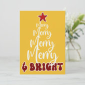 Modern Gouden Geel Rood Vrolijk en Helder Feestdagenkaart (Staand voorkant)