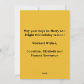 Modern Gouden Geel Rood Vrolijk en Helder Feestdagenkaart (Achterkant)