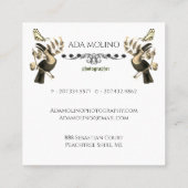 Modern Gouden Geschilderd Toucan Patroon Vierkante Visitekaartje (Achterkant)