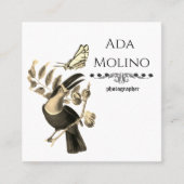 Modern Gouden Geschilderd Toucan Patroon Vierkante Visitekaartje (Voorkant)