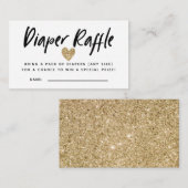 Modern Gouden Glitter Baby shower Luier Raffle Informatiekaartje (Voorkant / Achterkant)