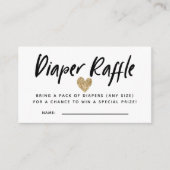 Modern Gouden Glitter Baby shower Luier Raffle Informatiekaartje (Voorkant)