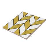 Modern Gouden Glitter HaringBone Chevron Patroon v Tegeltje (Zijkant)