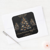 Modern Gouden Glitter Kerstboom Kaars label (Envelop)