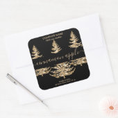 Modern Gouden Glitter Kerstboom Kaars label (Envelop)