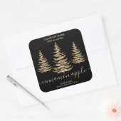 Modern Gouden Glitter Kerstboom Kaars label (Envelop)
