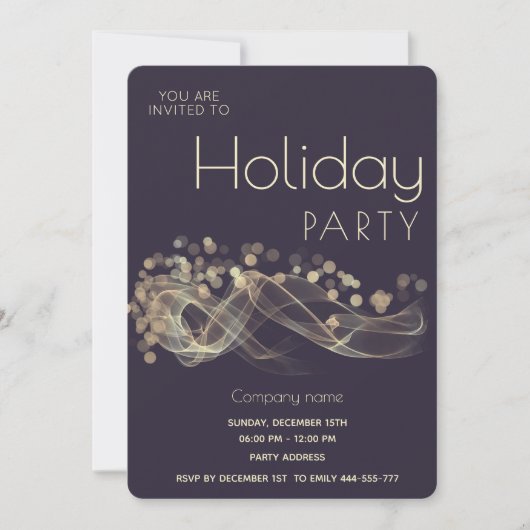 Modern Gouden golvende bokeh zakelijk Vakantie fee Kaart (Voorkant)