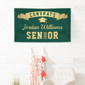 Modern Gouden Groen Graduation Party 2024 Spandoek (Insitu)
