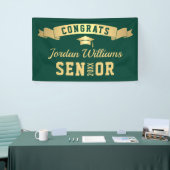 Modern Gouden Groen Graduation Party 2024 Spandoek (Beurs)