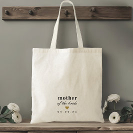Modern Gouden Hart Cadeau voor Moeder van de Bruid Tote Bag