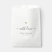 Modern Gouden Hart met Liefde Trouwen Bedankzakje (Voorkant)
