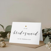 Modern Gouden Hart voor mijn Bruidsmeisje op Trouw Bedankkaart