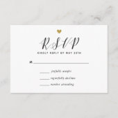 Modern Gouden Harten Bruiloft RSVP Kaartje (Voorkant)