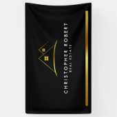 Modern Gouden Huis Logo Vastgoed Spandoek (Verticaal)