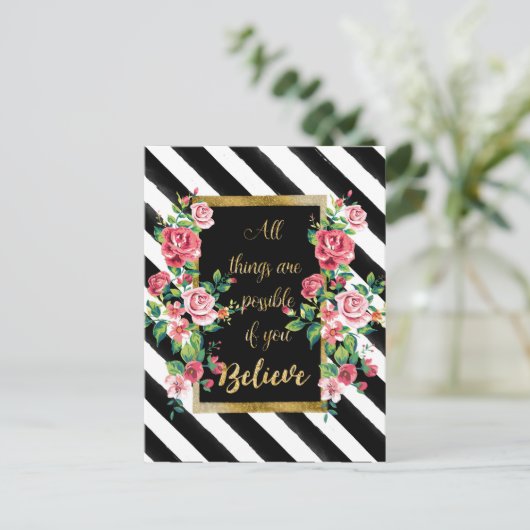 Modern gouden inspirerend quote briefkaart (Staand voorkant)