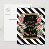 Modern gouden inspirerend quote briefkaart (Voorkant / Achterkant)