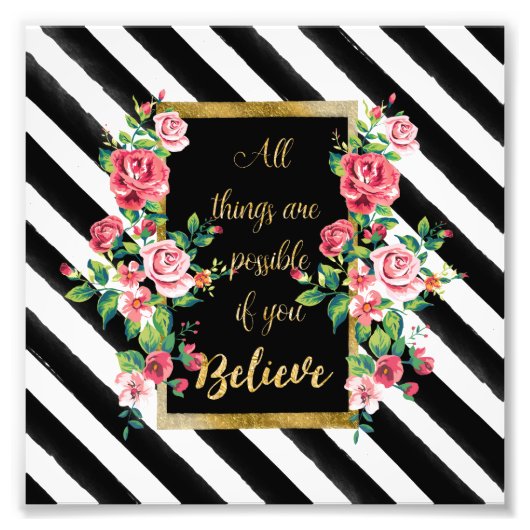 Modern gouden inspirerend quote foto afdruk (Voorkant)