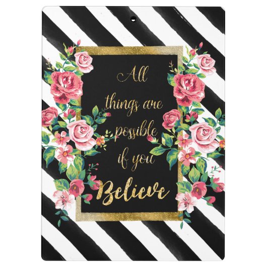 Modern gouden inspirerend quote klembord (Achterkant)