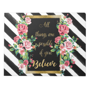 Modern gouden inspirerend quote notitieblok