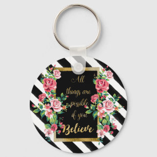 Modern gouden inspirerend quote sleutelhanger