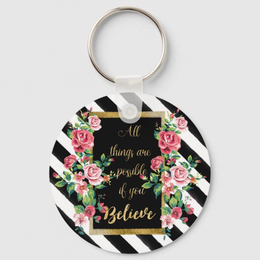 Modern gouden inspirerend quote sleutelhanger (Voorkant)