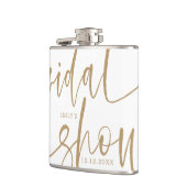 Modern gouden kalligrafie Vrijgezellenfeest Heupfles (Links)