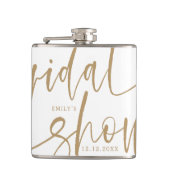 Modern gouden kalligrafie Vrijgezellenfeest Heupfles (Voorkant)