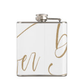 Modern gouden kalligrafie Vrijgezellenfeest Heupfles (Achterkant)