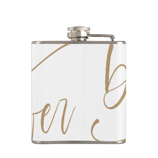 Modern gouden kalligrafie Vrijgezellenfeest Heupfles (Achterkant)