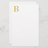 Modern Gouden Kleur Monogram Naam toevoegen Initia Briefpapier (Voorkant / Achterkant)