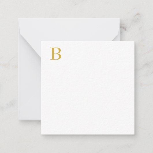 Modern Gouden Kleur Monogram Naam toevoegen Initia Notitiekaartje (Voorkant)