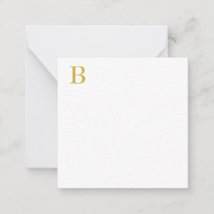 Modern Gouden Kleur Monogram Naam toevoegen Initia Notitiekaartje