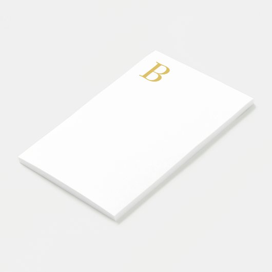 Modern Gouden Kleur Monogram Naam toevoegen Initia Post-it® Notes (Schuin)